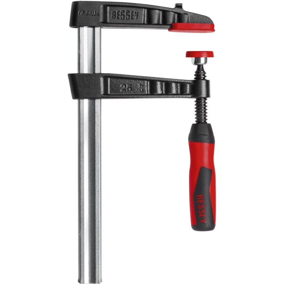 Bessey TG25-2K Screw clamp TG-2K 9.84in/4.72in of cast-Iron, Black/Red/Silver, 250mm