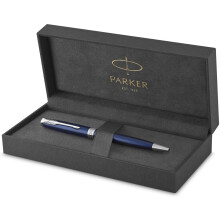 Parker Sonnet Ballpoint Pen | Blue Lacquer with Palladium Trim | Medium Point Black Ink | Gift Box