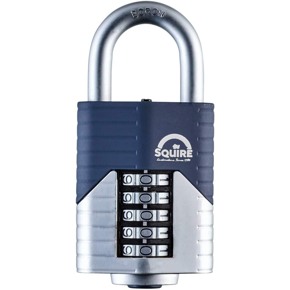 Squire Heavy Duty Padlock (Vulcan Combi 60) - Toughest Open Shackle - 5 Wheel Vulcan Padlock - Steel Cast Alloy for Corrosion Resistance -