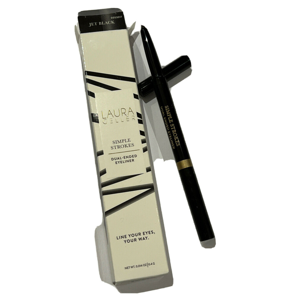 LAURA  GELLER DOUBLE ENDED EYELINER- SHADE  JET BLACK BOXED