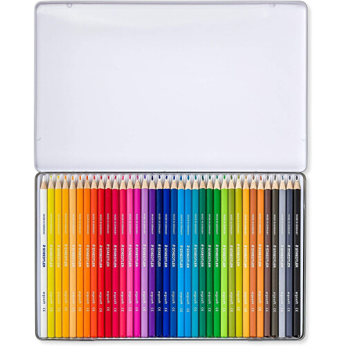 Staedtler STAEDTLER 157 M36 Ergosoft Triangular Colouring Pencil, Assorted Colours, Tin of 36 1