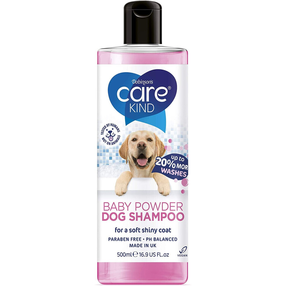 CAREKIND Baby Powder Dog Shampoo 500ml professional dog grooming shampoo for smelly dogs with baby fresh scent, best puppy shampoo with conditioner,-image-OPC-P8Y8XFT-NEW
