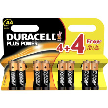Duracell DUR018105 Plus Power AA Batteries (8-Pack) - Long-Lasting Alkaline AA Cells for Remote, Toys and More