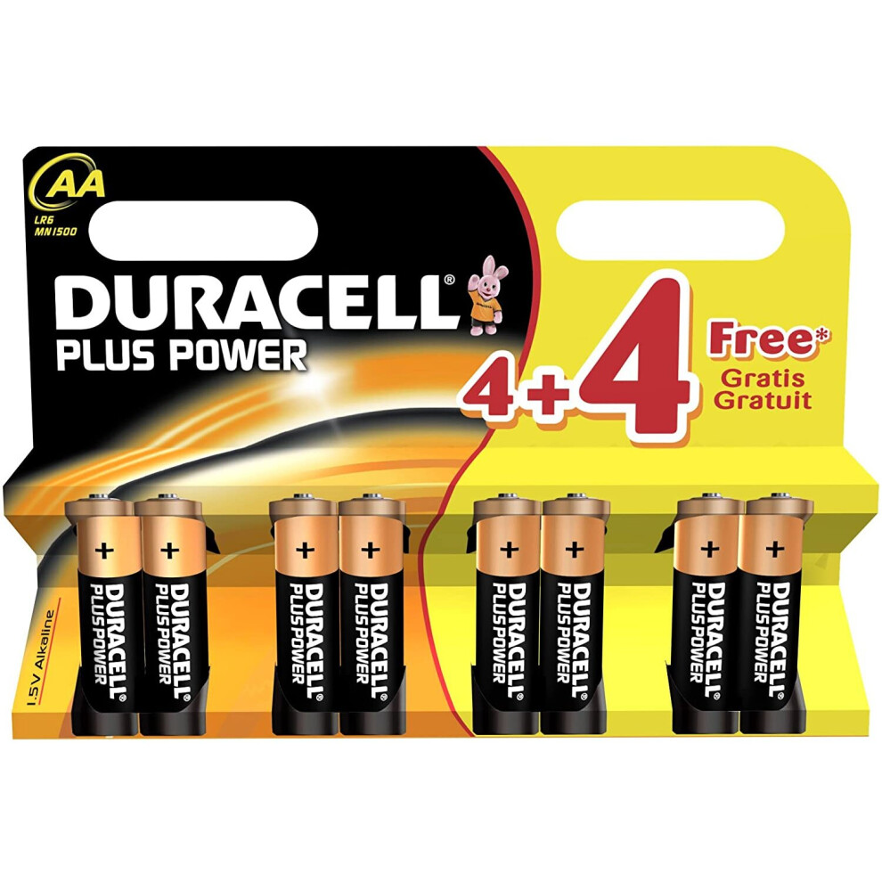 Duracell DUR018105 Plus Power AA Batteries (Pack of 8)