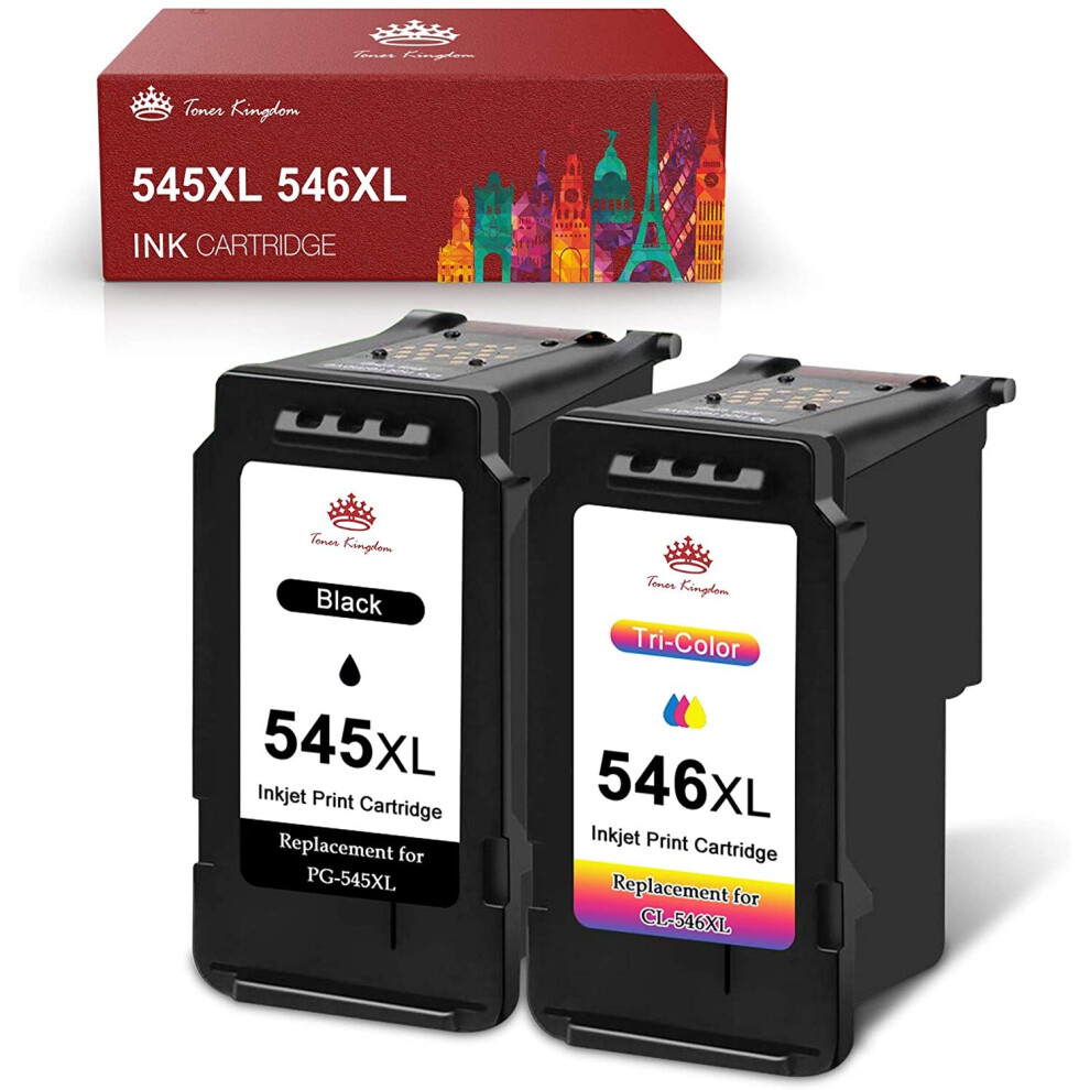 Remanufactured Toner Kingdom Pg-545Xl Cl-546Xl Replacement For Canon 545 546 Xl Ink Cartridges For Canon Pixma Ts3150 Mg2550s Mg3050 Tr4550 Ts3350 780317064055