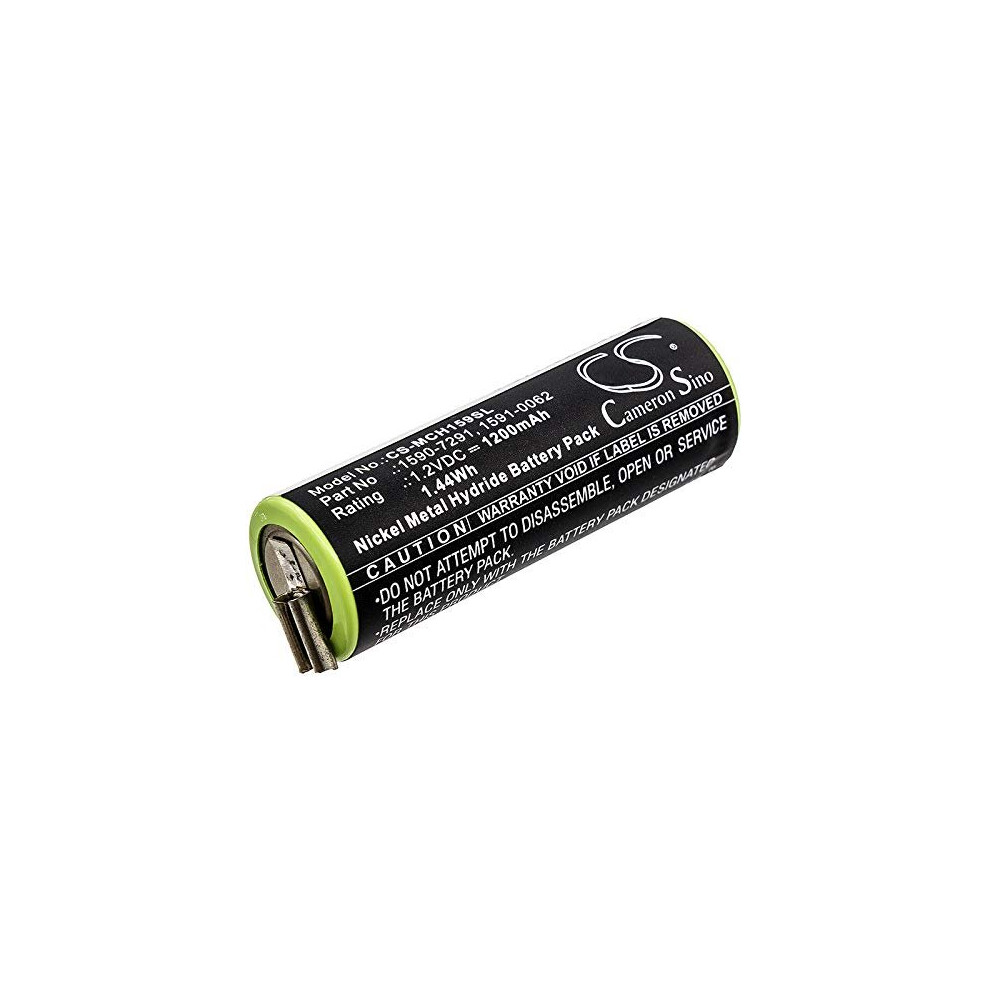Techtek Green Battery Replaces [Moser] Ermila Bella 1590, Chromini 1591, Chromini 1591B, Chromini 1591Q Compatible With 1590-7291, For 1591-0062, For