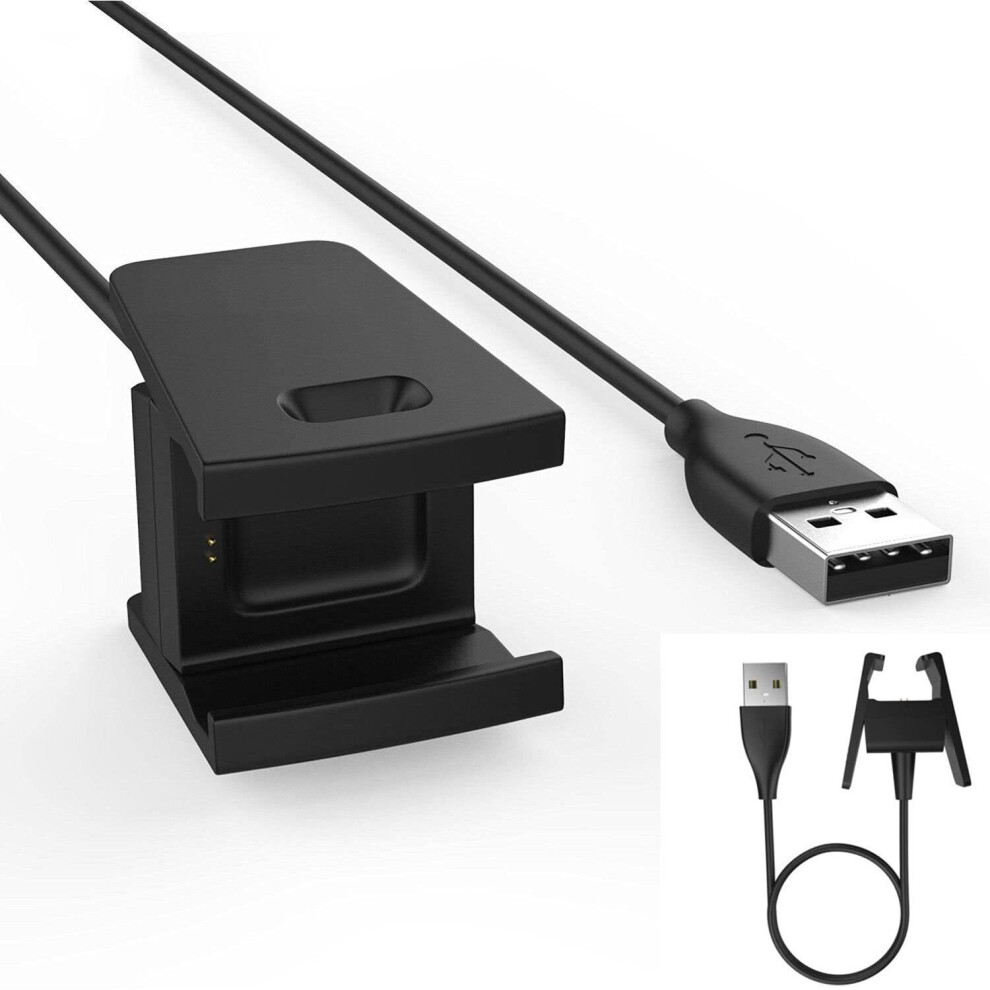 Techgear Replacement Usb Charger Cable For Fitbit Charge 2, Usb Charging Power Cable Compatible With Fitbit Charge 2, Heart Rate & Fitness Activity Black