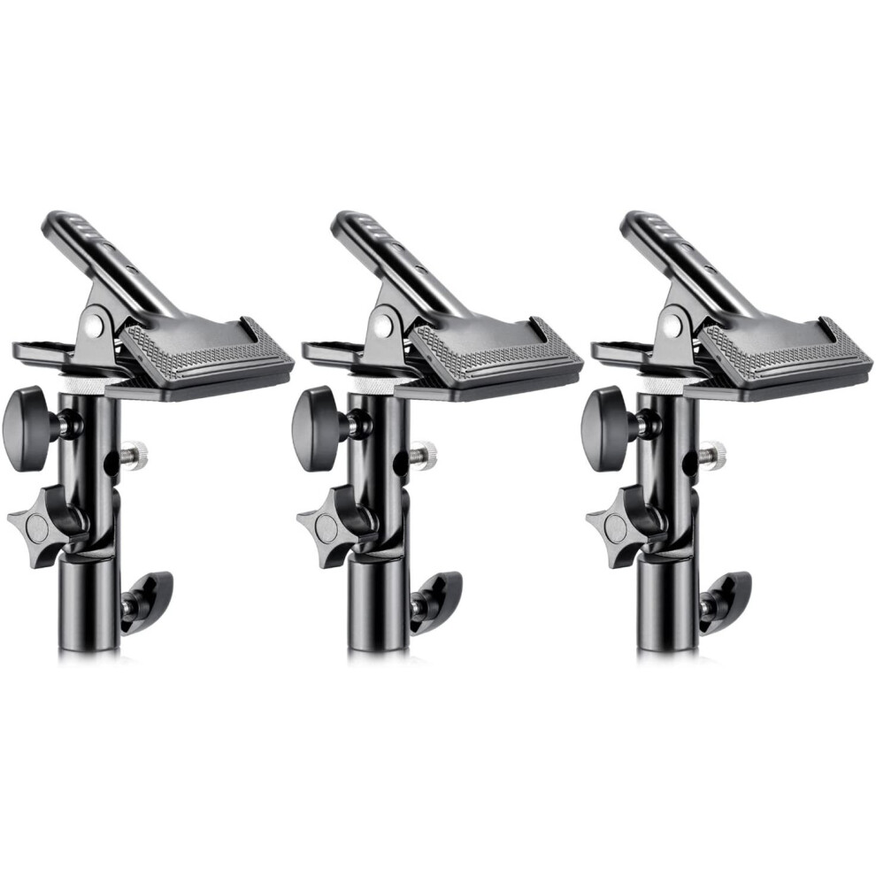 Neewer 3 Pieces Photo Studio Heavy Duty Metal Clamp Holder With 5/8-Inch Tripod Stand Attachment For Reflector Light