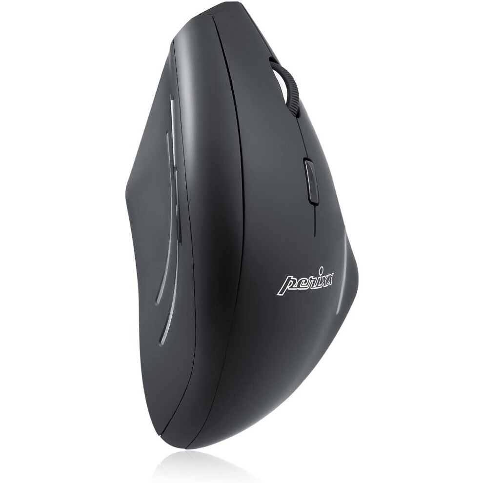 Perixx Perimice 608 Wireless Ergonomic Vertical Mouse - 5 Programmable Buttons - 800/1200/1600 Dpi Â Recommended With Rsi User - Black 4049571660806