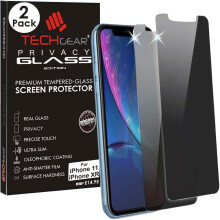 [2 Pack] TECHGEAR Anti Spy Screen Protector for iPhone 11, iPhone XR - Privacy GLASS Edition Genuine Tempered Glass Screen Protector Guard Cover