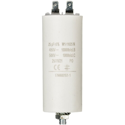 Kapacitor 450V + Erde 25.0uf / 450 v + Aarde