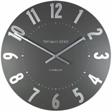 Thomas Kent Mulberry Design Wall Clock in Graphite Silver - 12" London