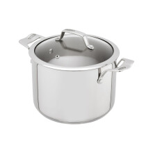 Stellar 22cm 5L Stainless Steel Stockpot Induction Safe, 18/10 Cast Handles, Dishwasher & Oven Safe, Straight Sided Design