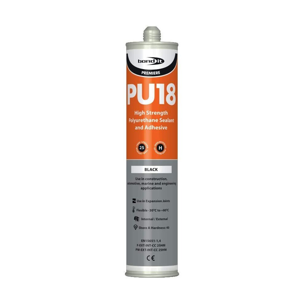 Bond-It Pu18 Grey - High Strength Polyurethane Adhesive & Sealant Eu3 Cartridge - Seals & Bonds In Engineering, Construction, Automotive & Marine 5060021362414