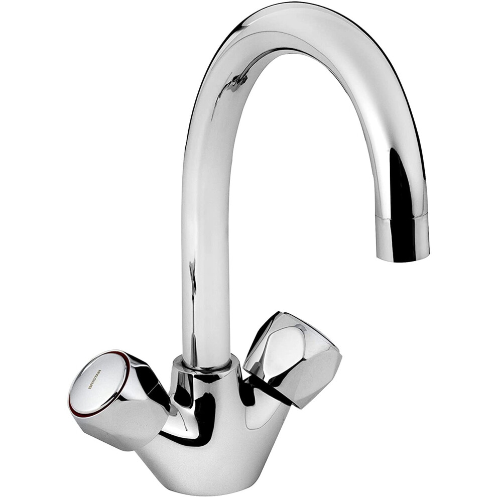 Bristan VAC2 SNK C MT Value Twin Lever Mono Sink Mixers, Chrome