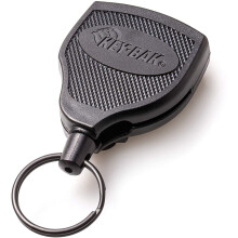 KEY-BAK KB Super 48 Key Roller with Kevlar rope, holds up to 15 keys, durable plastic housing, belt loop, clip, Black