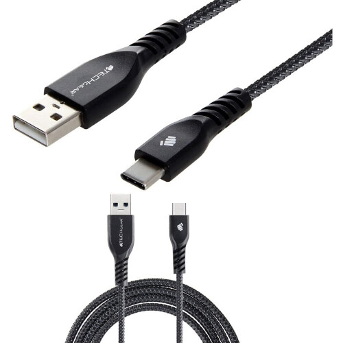 Techgear TECHGEAR STRONG High Durability Braided USB-C Charging & Data Sync Cable (3.3ft/1m) - for USB Type-C Devices Compatible with Apple iPad Pro 12.9"
