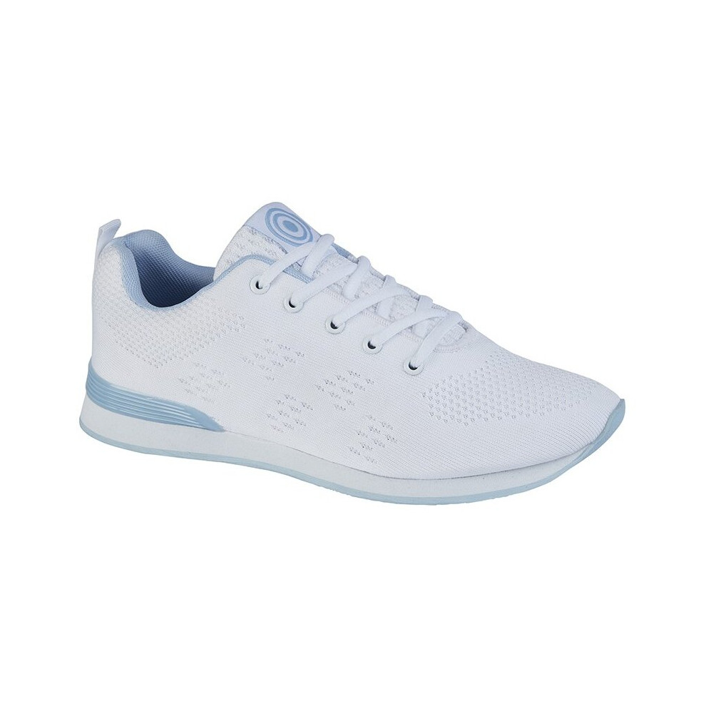 (7 UK) Dek Curve Womens Bowl Trainer Mesh Lace Shoes White/Blue