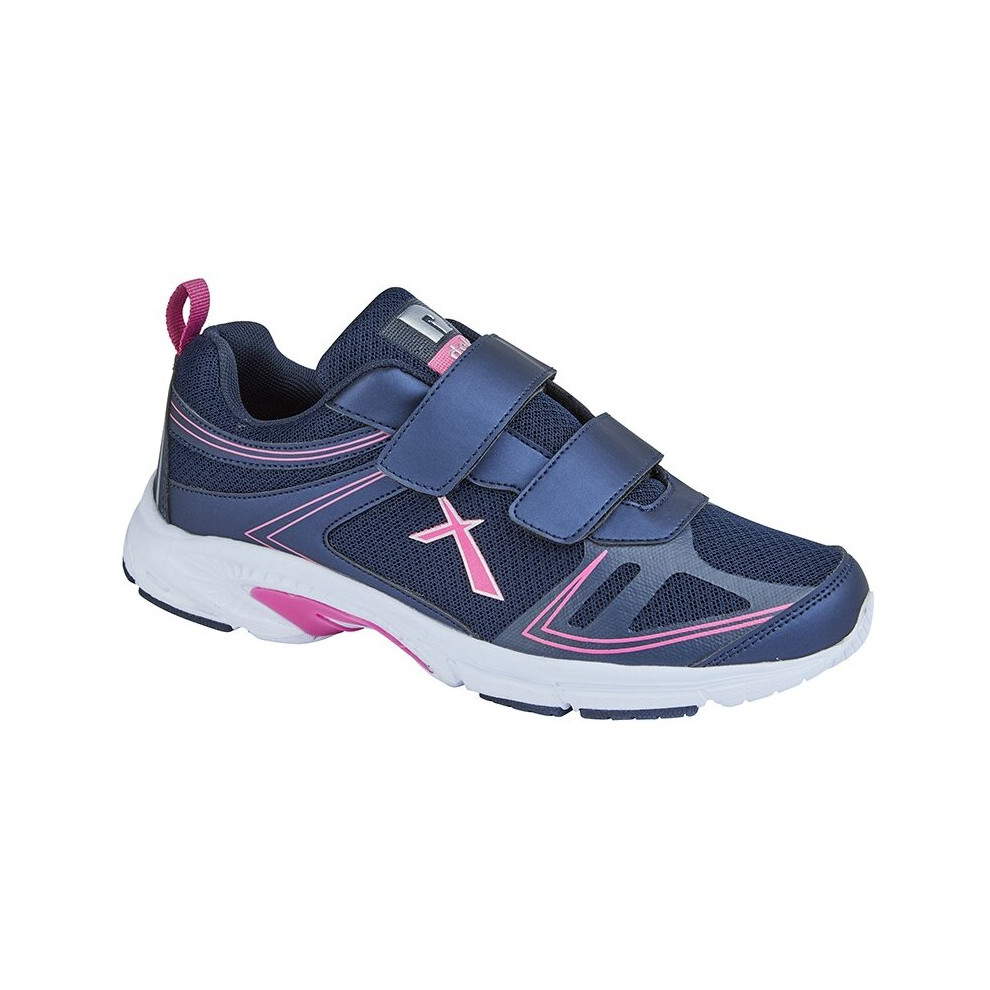 (5 UK) Dek Skye Twin Touch Fastening Superlight Ladies Trainer Mesh/PU Shoes Navy/Fuchsia