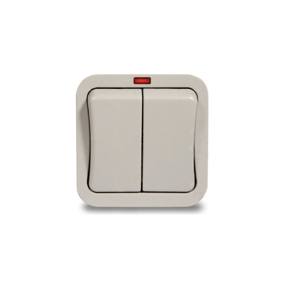 Bg Electrical Wp42 Nexus Ip66 Storm Grey 2 Gang 2 Way 20Ax Sp Switch With Neon 5015056524207
