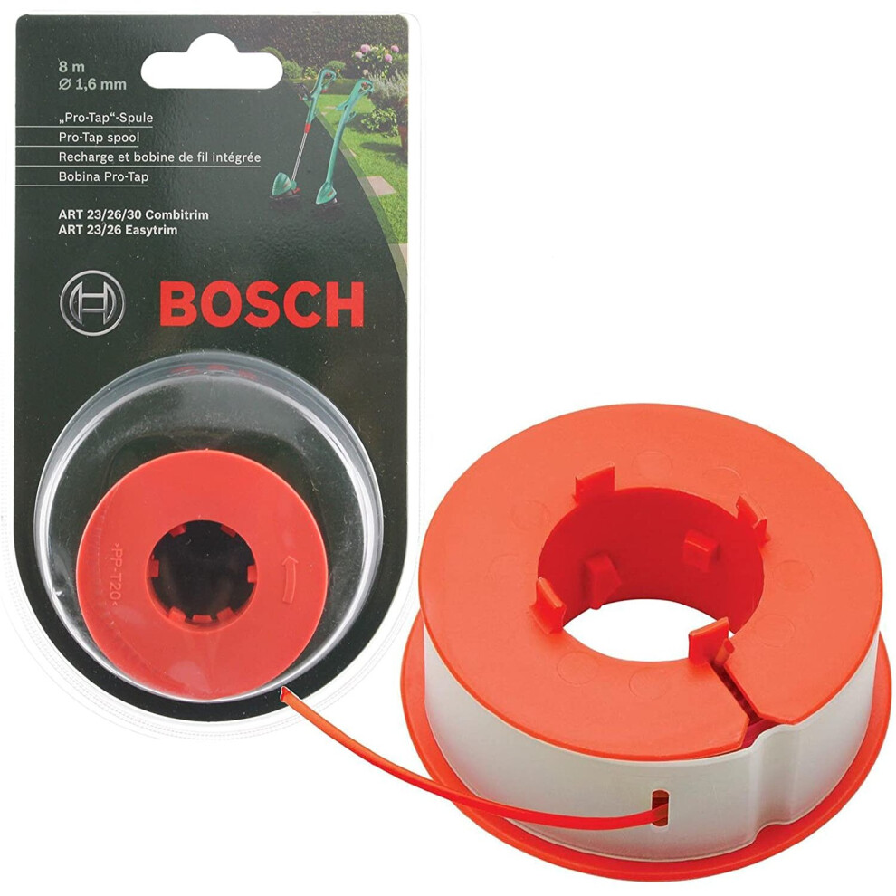 Bosch Genuine ART 23F 23G 23GF 23GFS 23GFSV Strimmer/Grass Trimmer Pro-Tap Automatic Spool Line (8m, F016800175)