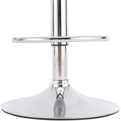 2X Modern Black PU Leather Chrome Base Adjustable Swivel Bar Stools UK 2