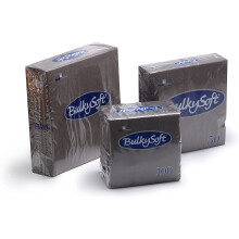 BulkySoft Cocktail Napkins, 2-Ply, Black, Pack of 100