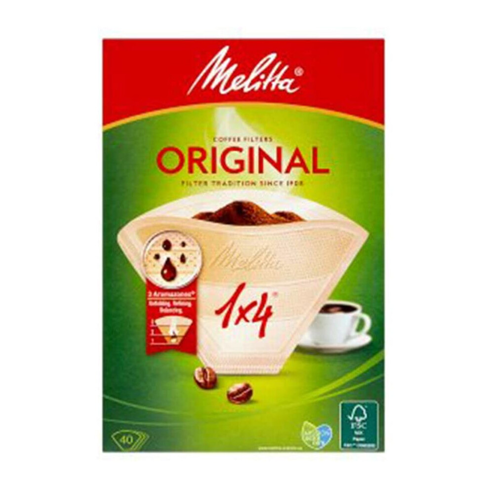 Melitta Original Coffee 1x4 Filter Papers 40's (2 Boxes - 80 Filters)