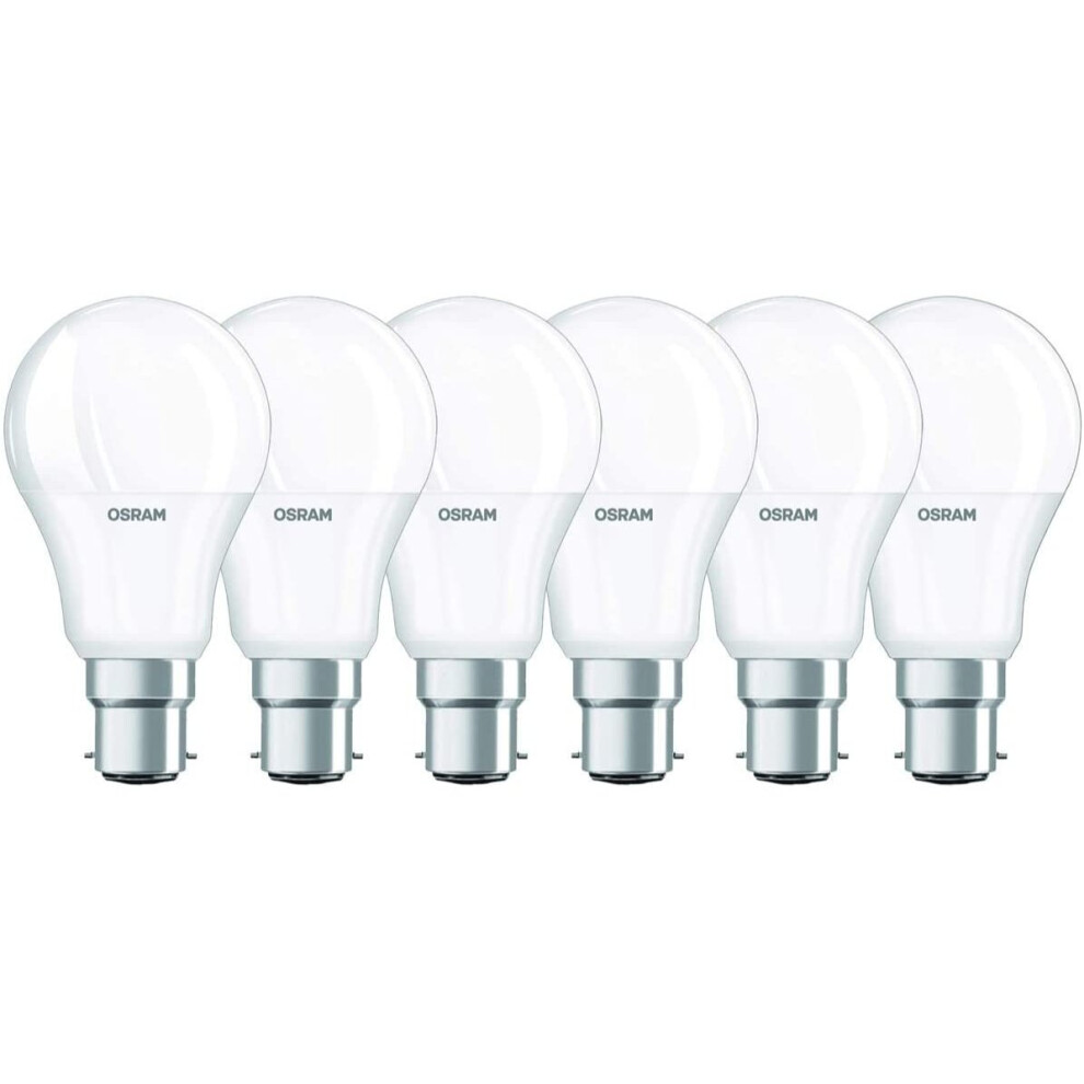 OSRAM LED Bulb/Socket B22, 9 W Equivalent 60 W/Classic Shape/Frosted Warm White - 806lm 2700K Set of 3 [Energy Rating A +] [Energy Class A+] (Pack of