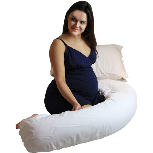 SleepiMum Pregnancy and Feeding Support Pillow, White 1