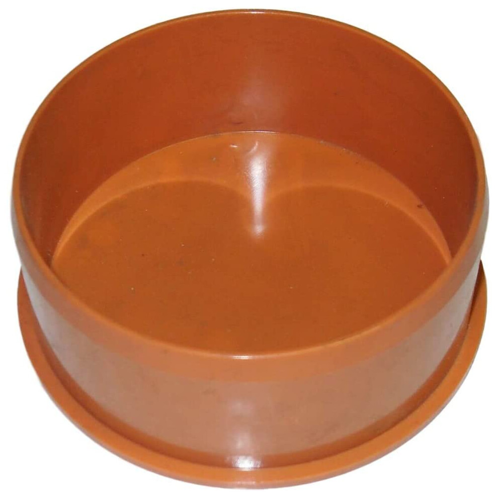 Pipestation Brown Soil Pipe Cap 110 Mm Inlet - Push Fit - Underground - Waste