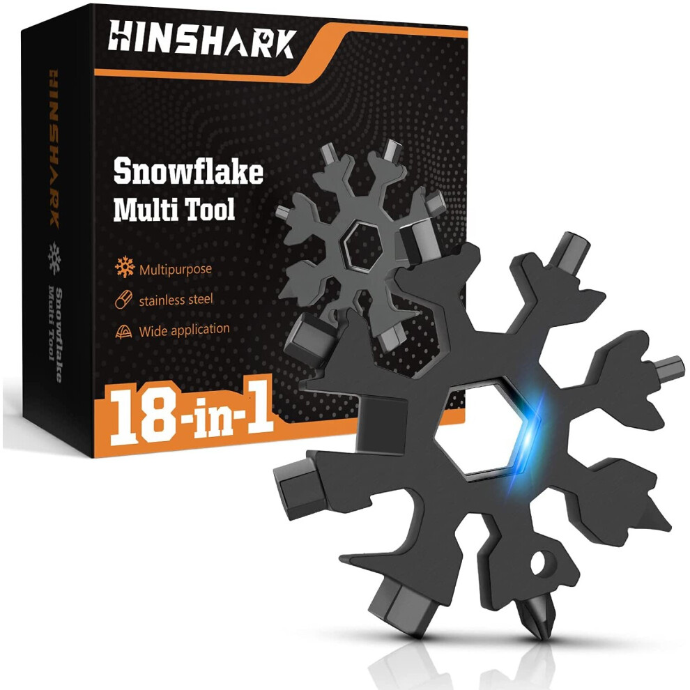 Hinshark Gifts For Men And Women - 18-In-1 Snowflake Multi Tool, Stainless Portable Gadgets For Men, Secret Santa Gifts For Men, Best Hand Tools Gift
