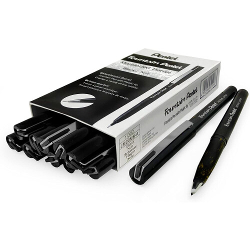 PENTEL STYLO PEN JM-20 ZWART FINELINER VULPENPUNT 0.4MM | Van Beek Art Supplies