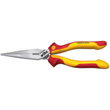 Wiha, Flat Nose Pliers, Industrial Electric, with a Straight Cutting Edge (35477), 160 mm, Pliers for Electricians, VDE Approved, Piece Tested, Stable