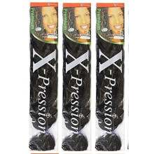 X-pression Ultra Braid Artificial Hair Extension #1 Black Approx. 210cm (3 PCS OFFER)