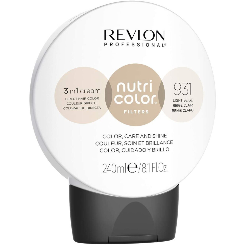 Revlon Nutri Color Filters, Semi Permanent Hair Colour Conditioner, 931 Light Beige, 240 ml