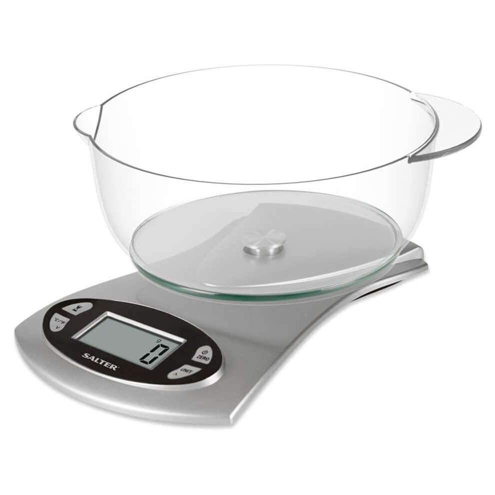 Salter Electronic Bowl Scale - Easy to Read Kitchen Scale - Up to 5 kg - Silver