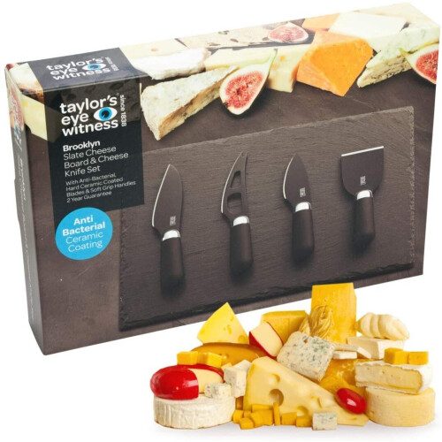 Brooklyn Chrome Range (4pc Cheese Knives & Slate) 2