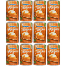 (Case of 12) Bakeroo Tinned Pumpkin Puree (Pumpkin Pie Filling) - 425g , 100% Natural