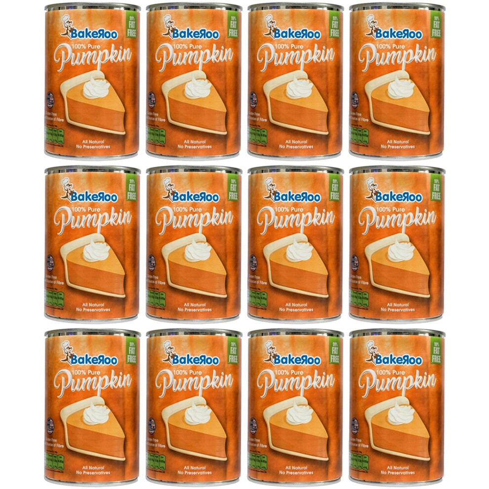 (Case of 12) Bakeroo Tinned Pumpkin Puree (Pumpkin Pie Filling) - 425g, 100% Natural - Image 3