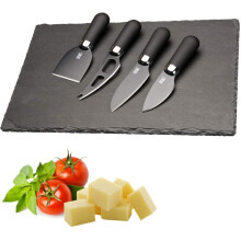 Brooklyn Chrome Range (4pc Cheese Knives & Slate)