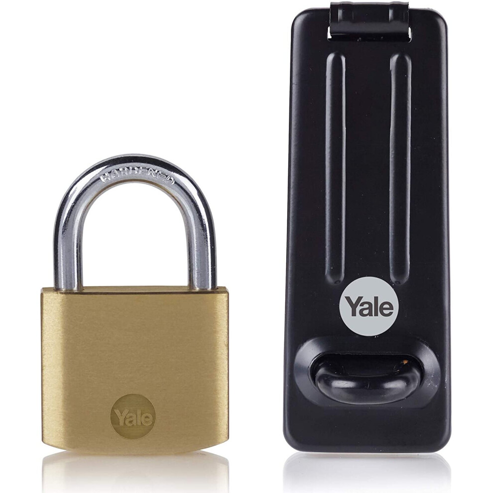 Yale Y110b/40/123/1/Hsp Padlock, 40Mm + Hasp Black