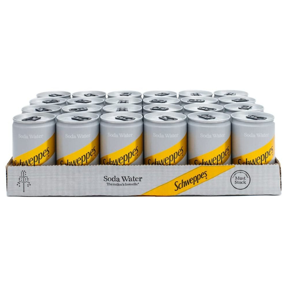 Schweppes Soda Water 150Ml – Refreshing Pure Sparkle, 24 Units