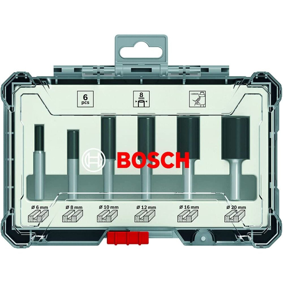 Bosch Professional 6-Piece Groove Cutter Set (For Wood, For Routers With 6 Mm Shank)