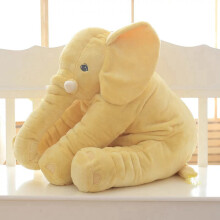 (yellow, 40CM) Plush Elephant Doll Toy Children Sleeping Back Cushion Cute Stuffed Elephant Baby Accompany Doll