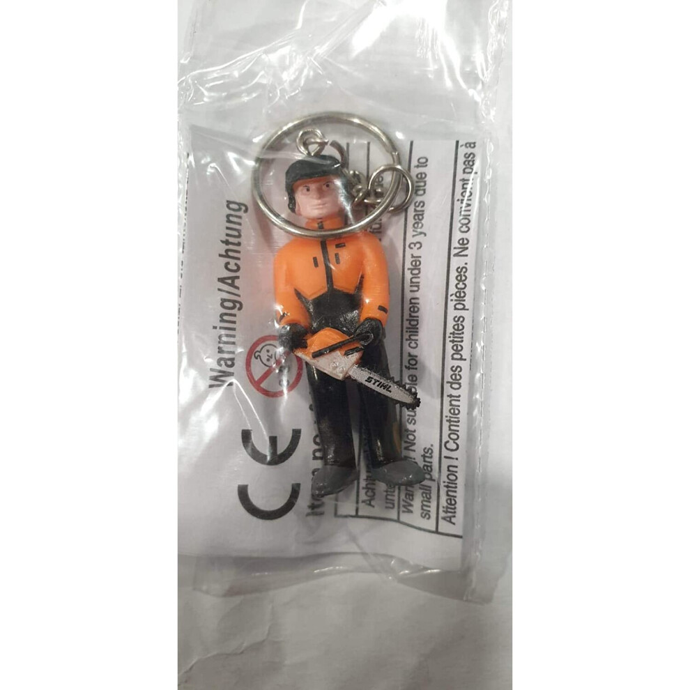 Stihl Keychain with Man and Chainsaw