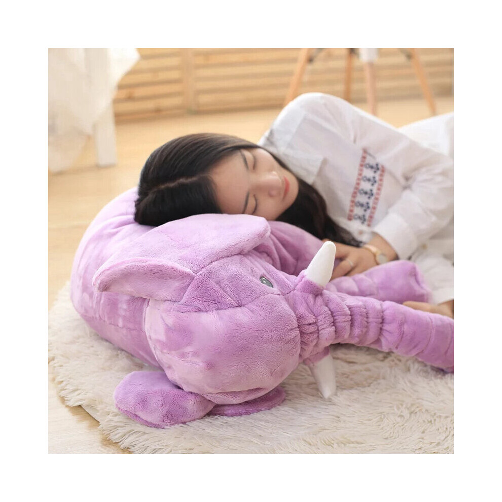 Keluofu (Purple, 40Cm) Plush Elephant Doll Toy Children Sleeping Back Cushion Cute Stuffed Elephant Baby Accompany Doll
