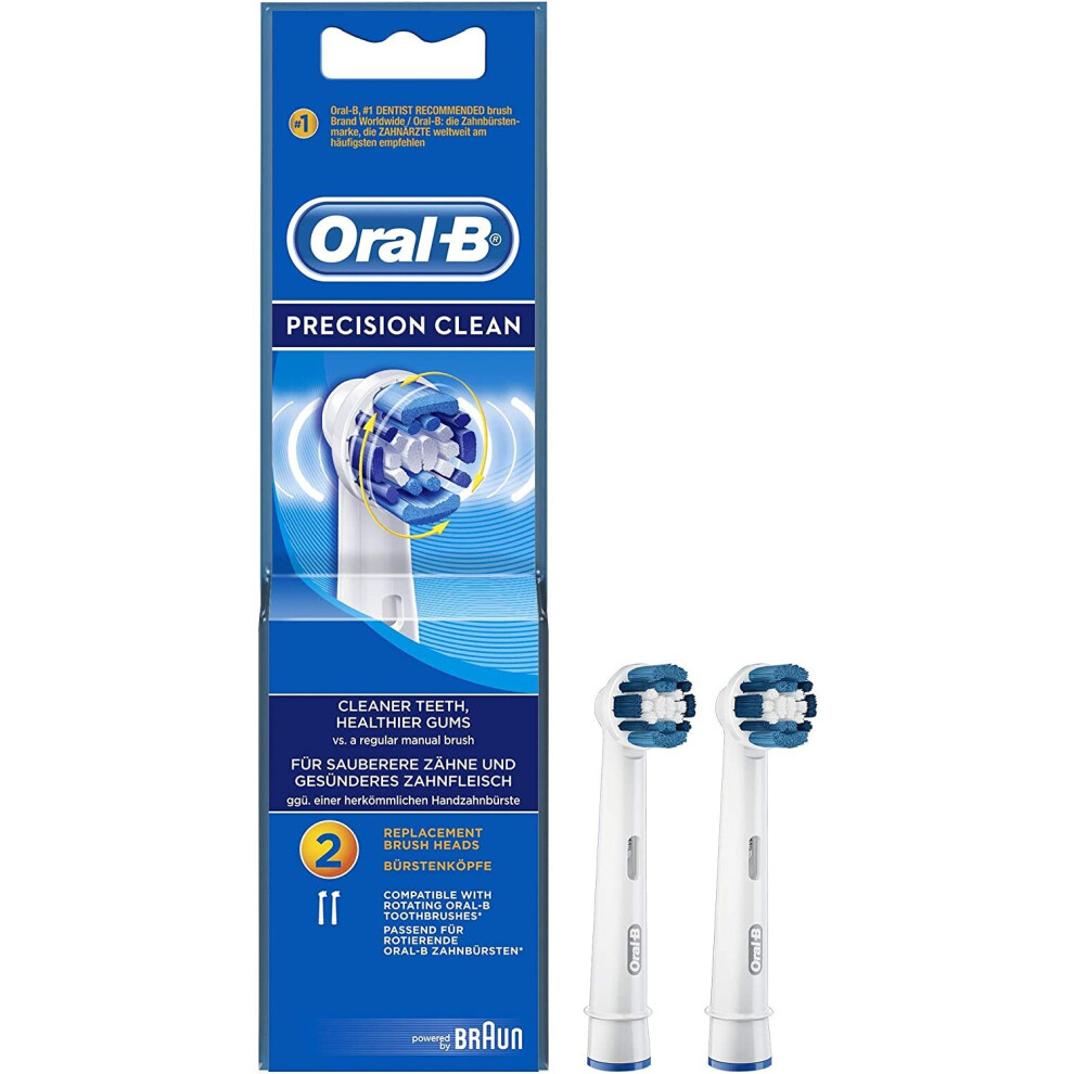 Oral-B Precision Clean Toothbrush Heads Pack of 2 Replacement Refills For Electric Rechargeable Toothbrush