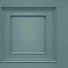Belgravia Oliana Soft Teal Wood Panel Coving Wallpaper 8489 - Washable, Wet Removable, Paste the Paper, Offset Match, 10m x 0.53m