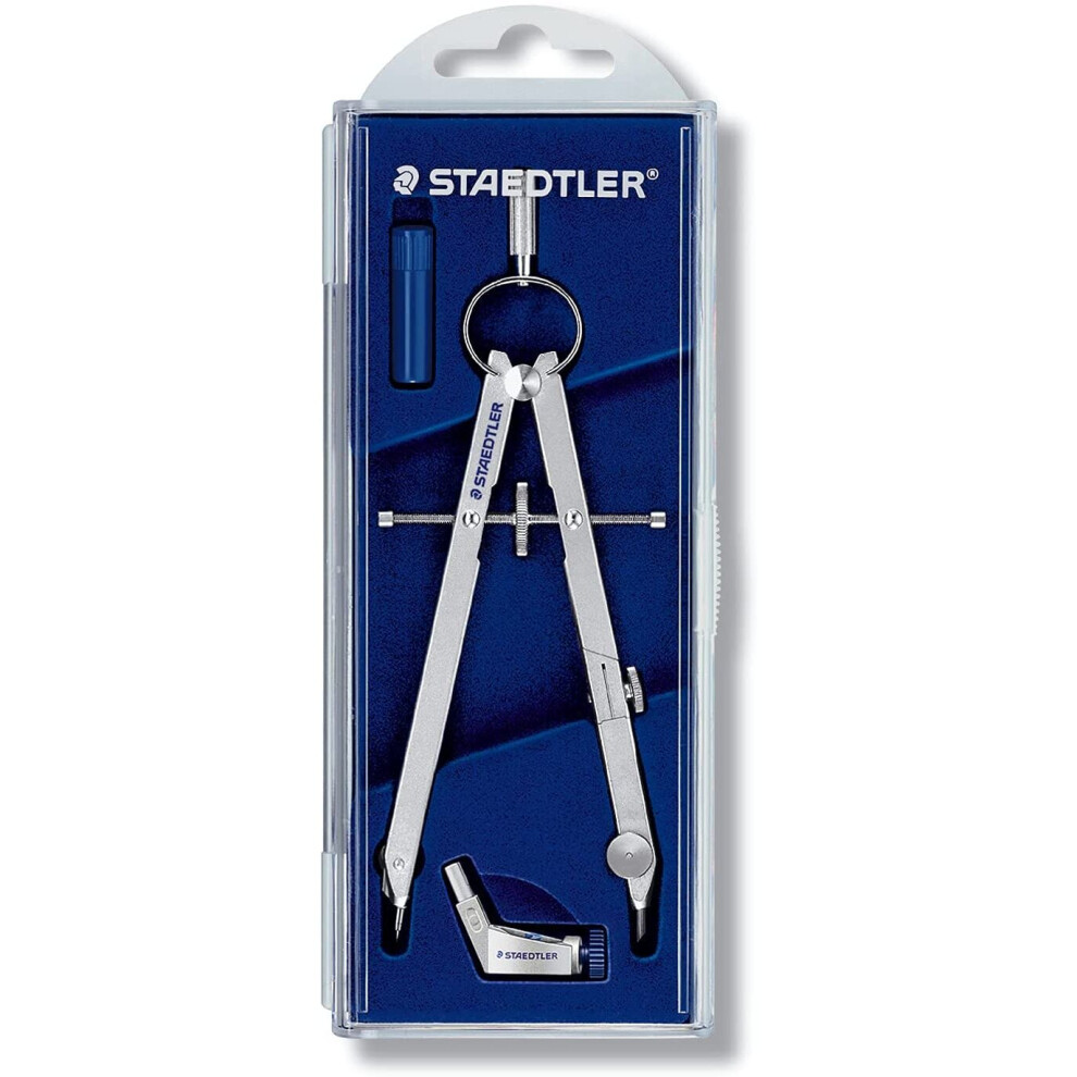 Staedtler Mars Comfort 551 01 Precision Compass Set with Lead Part, Universal Adapter and Spares Box